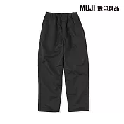 【MUJI 無印良品】兒童彈性綾織寬鬆褲 110 黑色