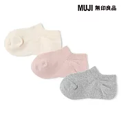 【MUJI 無印良品】兒童淺口直角襪三雙組 19~23cm 原色紋樣