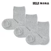 【MUJI 無印良品】兒童直角襪三雙組 15~19cm 灰色