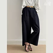 【衣途】日系顯瘦直筒闊腿(KDPY-B033) M 深藏青