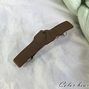 【卡樂熊】韓系簡約百搭結造型彈簧夾/髮夾- 磨砂咖