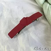 【卡樂熊】韓系簡約百搭結造型彈簧夾/髮夾- 磨砂桃紅