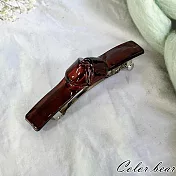 【卡樂熊】韓系簡約百搭結造型彈簧夾/髮夾- 亮面紅