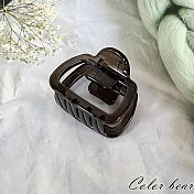 【卡樂熊】晶亮系列．方塊造型抓夾/鯊魚夾- 炭影棕