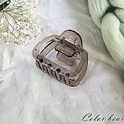 【卡樂熊】晶亮系列．方塊造型抓夾/鯊魚夾- 透亮灰