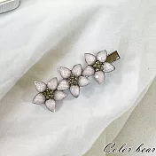 【卡樂熊】韓系氣質輕奢花水鑽造型髮夾- 粉色