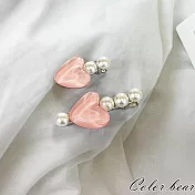 【卡樂熊】韓系氣質果凍愛心造型髮夾/邊夾- 粉色