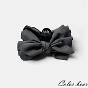 【卡樂熊】氣質韓風立體大蝶結造型鯊魚夾/抓夾/髮夾- 淺灰色