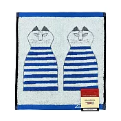 【日本丸真】LISA LARSON 北歐瑞典設計風洗臉巾  正坐貓咪 藍 正坐貓咪 藍