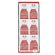 【日本丸真】LISA LARSON 北歐瑞典設計風毛巾 正坐貓咪 紅 正坐貓咪 紅