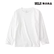 【MUJI 無印良品】兒童棉天竺圓領長袖T恤 110 柔白