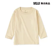 【MUJI 無印良品】幼兒容易穿脫棉天竺圓領長袖T恤 80 煙燻黃