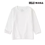 【MUJI 無印良品】幼兒容易穿脫棉天竺圓領長袖T恤 80 柔白