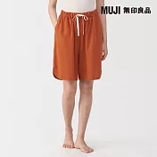 【MUJI 無印良品】女涼感柔滑短褲 S 深橘