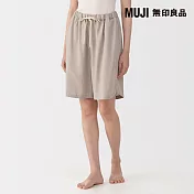 【MUJI 無印良品】女涼感柔滑短褲 S 米色