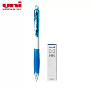 (限量送)UNI M5-118國民大嘴自動鉛筆+HB鉛芯 藍白