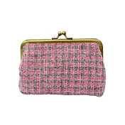 【日本丸真】MOON 英倫風復古雙扣小包包 粉灰格子 粉灰格子