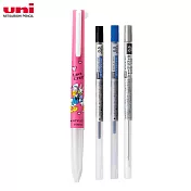 (限量送芯)UNI Disney限定版開心筆管+溜溜筆黑芯+溜溜筆藍芯+自動鉛筆0.5 唐老鴨&黛絲