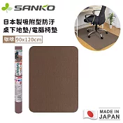 【日本SANKO】日本製吸附型防汙桌下地墊/電腦椅墊90x120 -咖啡色
