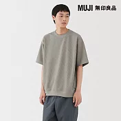 【MUJI 無印良品】男速乾鬆餅紋圓領短袖T恤 S 灰銀