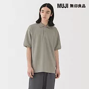 【MUJI 無印良品】男速乾鬆餅紋短袖POLO衫 S 灰銀