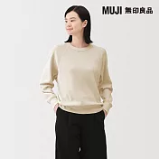【MUJI 無印良品】女鬆餅紋圓領長袖T恤 S 原色