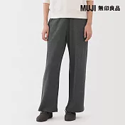 【MUJI 無印良品】女鬆餅紋長褲 S 墨灰
