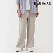 【MUJI 無印良品】女鬆餅紋長褲 L 粉米