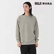【MUJI 無印良品】男速乾鬆餅紋圓領長袖T恤 S 灰銀