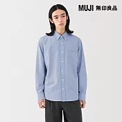 【MUJI 無印良品】男水洗牛津布扣領長袖襯衫 S 淡藍