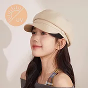 日本 BEAUTYJAPAN 抗UV防曬貝蕾帽 八角帽 BJ2154  杏色