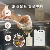 【Pato Pato】嬰幼兒奶瓶餐具清潔液組合 (500ml+補充瓶2000ml)