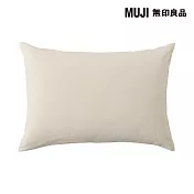 【MUJI 無印良品】柔舒水洗棉枕套/43 / 淺米