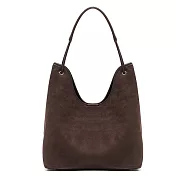 O-ni O-ni全新品精選優質頭層牛皮磨砂麂皮輕巧大容量休閒鬆弛感百搭大包包多功能包款(品質保證)(bag-6125) 咖啡色