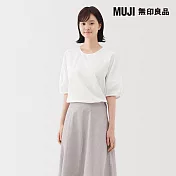 【MUJI 無印良品】女涼感短袖套衫 M 白色