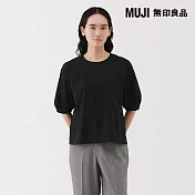 【MUJI 無印良品】女涼感短袖套衫 XL 黑色