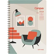 KOKUYO 2026軟線圈手帳筆記本(月間) B6-家居美學