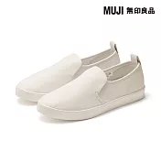【MUJI 無印良品】撥水加工柔軟鞋墊基本便鞋 22.5cm 柔白