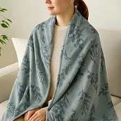 【日本現代百貨】arne法蘭絨 輕盈柔軟保暖毛毯 ‧ 花草(灰)