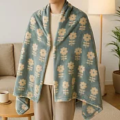 【日本現代百貨】arne法蘭絨 輕盈柔軟保暖毛毯 ‧ 北歐小花(藍)