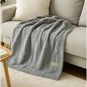 【日本現代百貨】arne法蘭絨 輕盈柔軟保暖毛毯 ‧ 人字紋(灰)