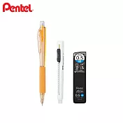 (送限量橡皮)PENTEL WOW 三角自動鉛筆 + 自動橡皮 + C285 HB鉛芯 柑