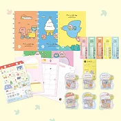 TO NOTE Lite A5 趣味筆記組（封面-轉圈圈＋裝訂環15mm-綠＋橫線內頁＋手帳萬年曆＋趣味學校午餐便利貼-燉咖哩飯）