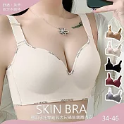 【KISSDIAMOND】穩固承托零副乳大尺碼無鋼圈內衣(KDW-218C) 3XL 香檳色