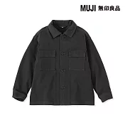 【MUJI 無印良品】兒童縱橫彈性人字紋外套 110 黑色