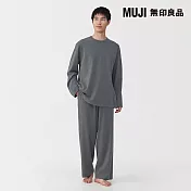 【MUJI 無印良品】男柔滑長袖家居睡衣 M 墨灰