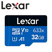 Lexar 雷克沙 32GB microSDHC 633x UHS-I A1 U1 V10 記憶卡
