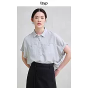 ltyp旅途原品 100%銅氨絲「清韻」襯衫女夏季新款襯衣時尚通勤上衣 M L  M 冷銀灰