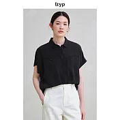 ltyp旅途原品 100%銅氨絲「清韻」襯衫女夏季新款襯衣時尚通勤上衣 M L  M 碳墨黑
