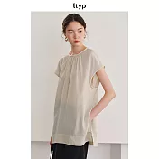 ltyp旅途原品 100%銅氨絲文藝小衫女夏季新款極簡優雅休閒短袖上衣 M L  M 杏仁米
